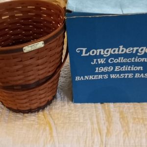 Longaberger Bankers Waste basket 1989